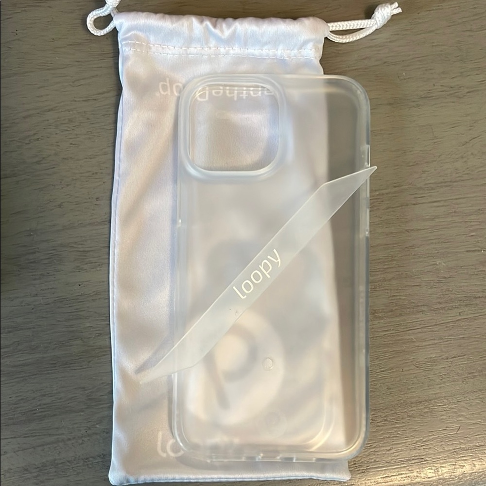Loopy Case White Phone Case with Storage Pouch